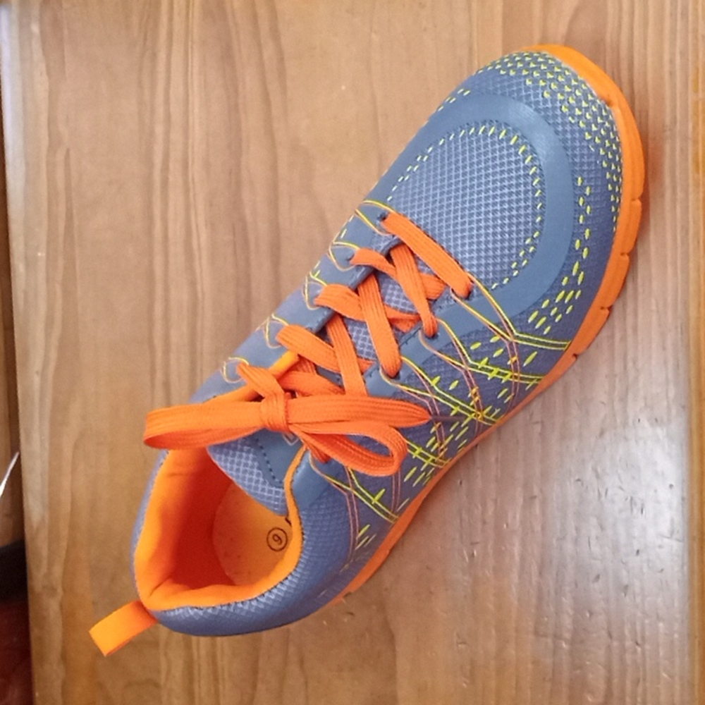 gray orange comfortable shoe